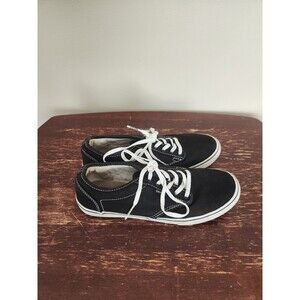 VANS Off The Wall Women’s 8 Black And White Canvas Lace Up Sneakers
